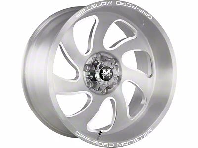 Off-Road Monster M07 Brushed Face Silver Wheel; 20x10; -19mm Offset (20-24 Jeep Gladiator JT)