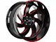 Off-Road Monster M07 Gloss Black Candy Red Milled Wheel; 20x10 (22-24 Jeep Grand Cherokee WL)