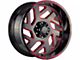 Off-Road Monster M19 Gloss Black Candy Red Milled Wheel; 20x10; -19mm Offset (18-24 Jeep Wrangler JL)