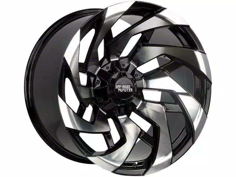 Off-Road Monster M24 Gloss Black Machined Wheel; 20x10 (05-10 Jeep Grand Cherokee WK)