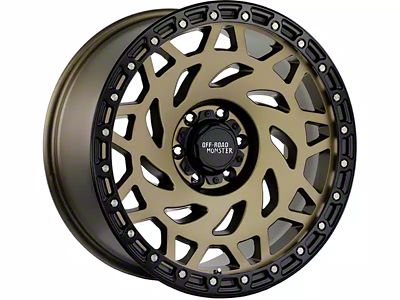 Off-Road Monster M50 Bronze with Black Ring Wheel; 20x9.5; -12mm Offset (20-23 Jeep Gladiator JT)