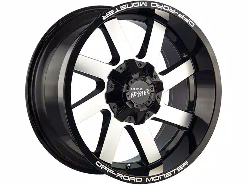 Off-Road Monster M80 Gloss Black Machined Wheel; 20x10 (11-21 Jeep Grand Cherokee WK2)