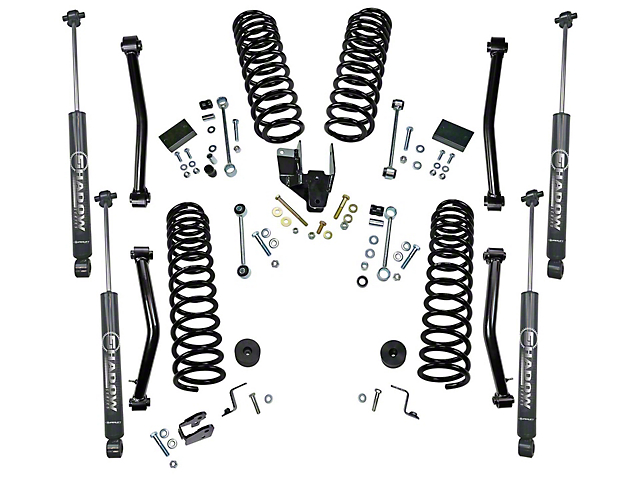 SuperLift 4-Inch Dual Rate Coil Spring Suspension Lift Kit with Shadow Series Shocks (18-22 Jeep Wrangler JL 4-Door, Excluding Rubicon 392)