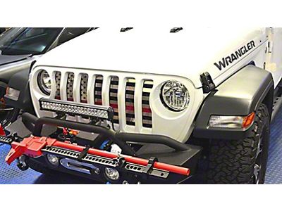 American Flag Grille Insert; Thin Red Line (18-24 Jeep Wrangler JL)