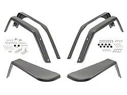 MCE Fenders Gen II 4.50-Inch Width Flat Fender Flares; Front and Rear; OE-Style Textured Black (97-06 Jeep Wrangler TJ)