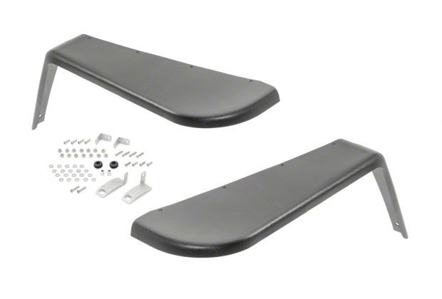 MCE Fenders Gen II 6-Inch Width Flat Fender Flares; Front; OE-Style Textured Black (97-06 Jeep Wrangler TJ)
