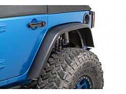 MCE Fenders Gen II OE Width Flat Fender Flares; Rear; OE-Style Textured Black (07-18 Jeep Wrangler JK)