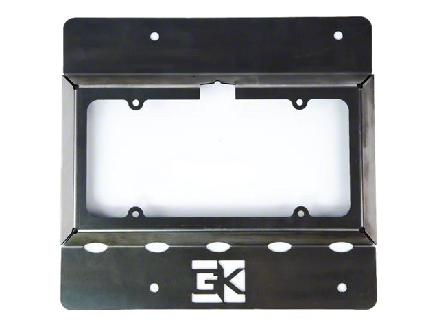 GateKeeper Off-Road License Plate Relocation Bracket with ORO LitePLATE LED Light; Bare Steel (97-06 Jeep Wrangler TJ)