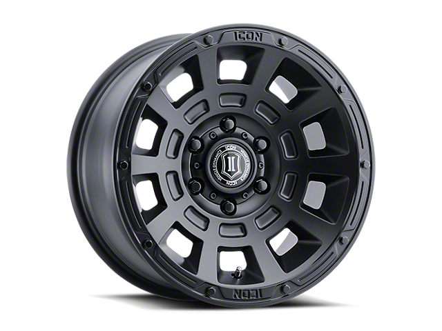 ICON Alloys Thrust Satin Black Wheel; 17x8.5 (18-23 Jeep Wrangler JL)
