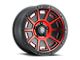 ICON Alloys Victory Satin Black Red Wheel; 17x8.5 (18-24 Jeep Wrangler JL)