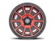ICON Alloys Victory Satin Black Red Wheel; 17x8.5 (18-24 Jeep Wrangler JL)