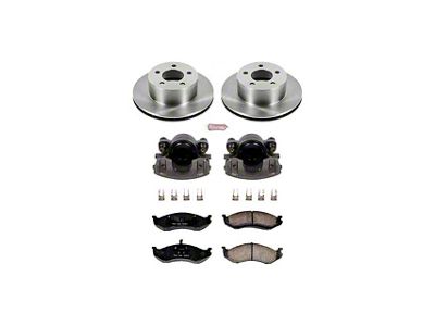 PowerStop OE Replacement Brake Rotor, Pad and Caliper Kit; Front (93-98 Jeep Grand Cherokee ZJ)