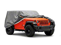 RedRock 4-Layer Breathable Full Car Cover; Gray (07-23 Jeep Wrangler JK & JL 2-Door)