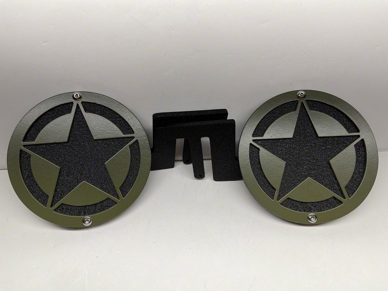 Drop Zone Off Road Jeep Wrangler Army Stars Foot Pegs; Army Green ST
