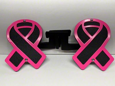 Drop Zone Off Road Awareness Ribbons Foot Pegs; Pink (20-24 Jeep Gladiator JT)