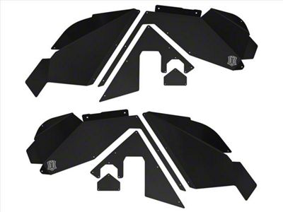 ICON Impact Off-Road Armor Modular Front Fender Liners; Black (07-18 Jeep Wrangler JK)