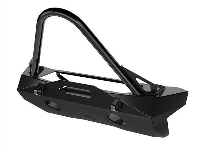 ICON Impact Off-Road Armor PRO Series Recessed Stubby Winch Front Bumper with Stinger Bar; Semi-Gloss Black (18-24 Jeep Wrangler JL)