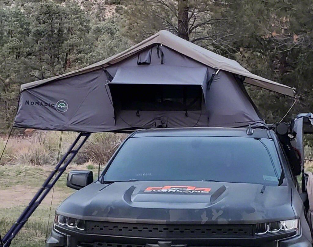 Overland Vehicle Systems Toyota 4-Runner Nomadic 4 Extended Roof Top Tent;  Dark Gray 18149936 (Universal; Some Adaptation May Be Required) - Free  Shipping