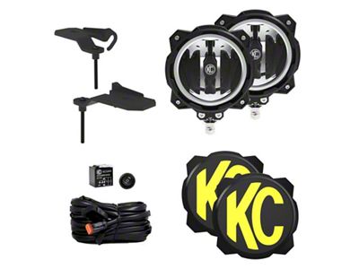 KC HiLiTES Gravity Pro6 LED 2-Light System with Ditch Light Mount; Wide-40 Beam (21-24 Jeep Wrangler JL Rubicon 392)