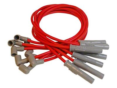 MSD Super Conductor 8.5mm Spark Plug Wires; Red (76-81 5.0L Jeep CJ7)