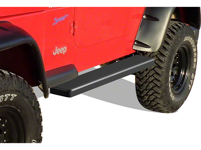 5-Inch iStep SS Running Boards; Black (87-06 Jeep Wrangler YJ & TJ, Excluding Unlimited)