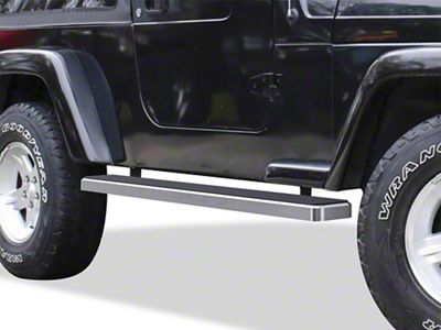 6-Inch iStep Running Boards; Hairline Silver (87-06 Jeep Wrangler YJ & TJ, Excluding Unlimited)