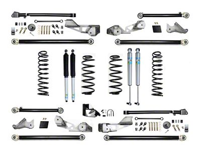 EVO Manufacturing 4.50-Inch High Clearance Long Arm Suspension Lift Kit with Bilstein Shocks (18-23 2.0L or 3.6L Jeep Wrangler JL 4-Door, Excluding 4xe)