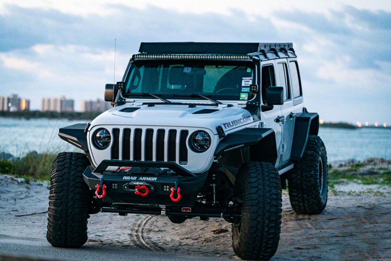 Road Armor Jeep Wrangler Modular Roof Rack; Textured Black 518RRS81B (1824 Jeep Wrangler JL 4