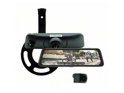Full Screen Rear View Mirror Replacement Monitor with DVR and Backup Camera Kit (20-24 Jeep Gladiator JT)