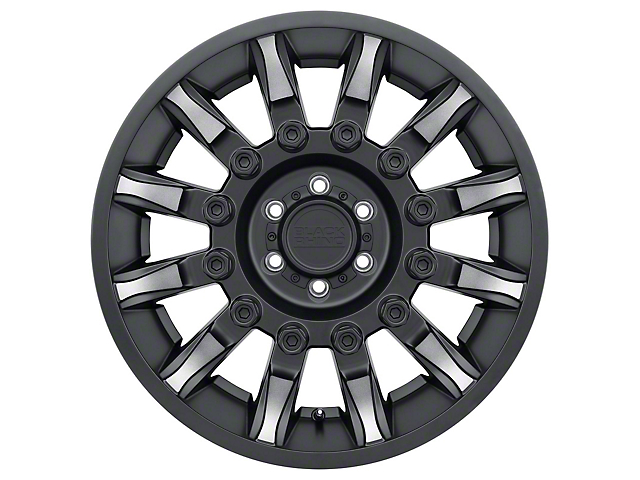 Black Rhino Mission Matte Black Machined Wheel; 17x8.5 (18-22 Jeep Wrangler JL)
