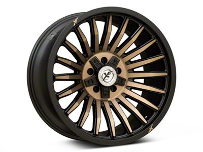 XF Offroad XF-231 Satin Black Machined with Bronze Double Dark Tint Wheel; 20x10 (20-23 Jeep Gladiator JT)