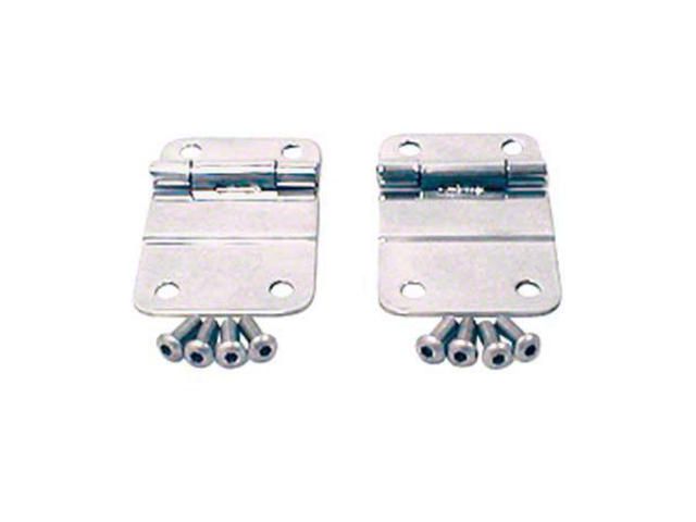 Smittybilt Lower Tailgate Hinges; Stainless Steel (76-86 Jeep CJ7)