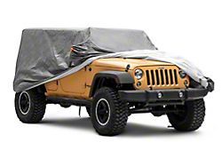 RedRock 4-Layer Breathable Full Car Cover; Gray (07-18 Jeep Wrangler JK 4-Door)