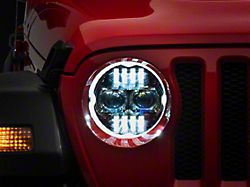 Raxiom Axial Series 9-Inch Angel Eye LED Headlights; Black Housing; Clear Lens (18-24 Jeep Wrangler JL)
