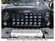 Grille Insert; Police Blue Line on a Black and White Flag (18-24 Jeep Wrangler JL)