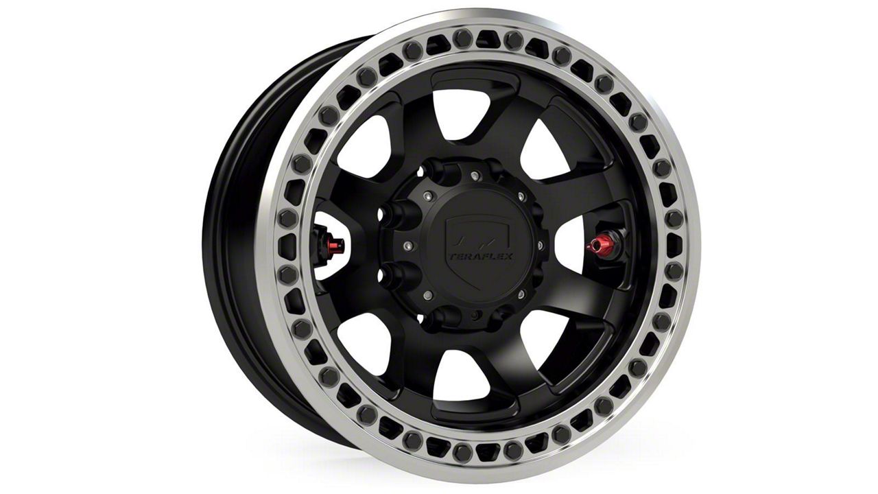 Teraflex Olympus Beadlock Off-Road Metallic Black 8-Lug Wheel; 17x9 (07-18 Jeep Wrangler JK)