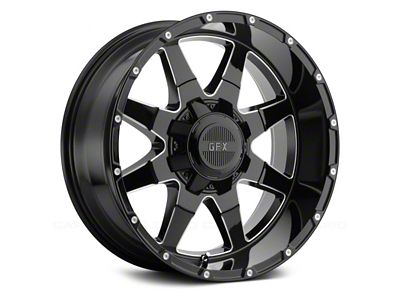 G-FX TR-12 Gloss Black Milled Wheel; 18x9 (20-24 Jeep Gladiator JT)