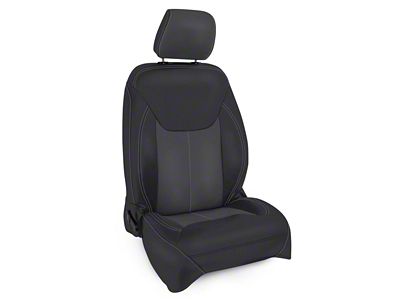 PRP Front Seat Covers; Black and Gray (13-18 Jeep Wrangler JK)