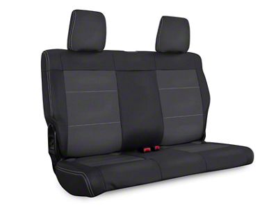 PRP Rear Seat Cover; Black and Gray (2007 Jeep Wrangler JK 4-Door)