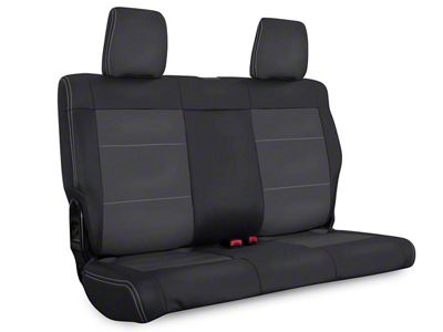 PRP Rear Seat Cover; Black and Gray (08-10 Jeep Wrangler JK 4-Door)
