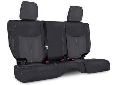 PRP Rear Seat Cover; Black and Gray (13-18 Jeep Wrangler JK 4-Door)