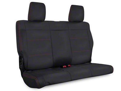 PRP Rear Seat Cover; Black with Red Stitching (08-10 Jeep Wrangler JK 4-Door)