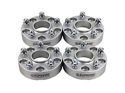 Supreme Suspensions 1.25-Inch PRO Billet 5 x 114.3mm to 5 x 127mm Wheel Adapters; Silver; Set of Four (87-06 Jeep Wrangler TJ)