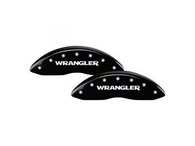 MGP Brake Caliper Covers with Wrangler Logo; Black; Front Only (97-06 Jeep Wrangler TJ)