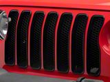 Chrome Delete Grille Overlay; Gloss Black (18-26 Jeep Wrangler JL)