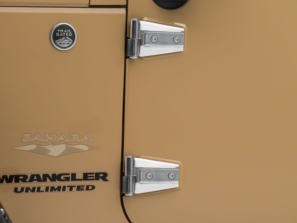 Smittybilt Door Hinges Stainless Steel 07 18 Jeep Wrangler Jk