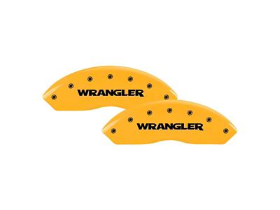 MGP Brake Caliper Covers with Wrangler Logo; Yellow; Front and Rear (18-24 2.0L or 3.6L Jeep Wrangler JL w/ eTorque)