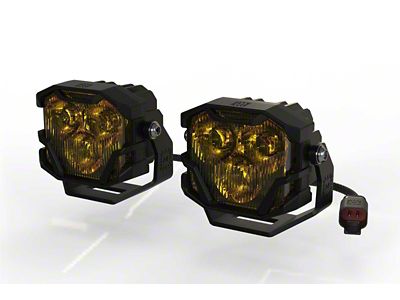 Morimoto 4Banger HXB LED Light Pods; Yellow Combo Beam (Universal; Some Adaptation May Be Required)