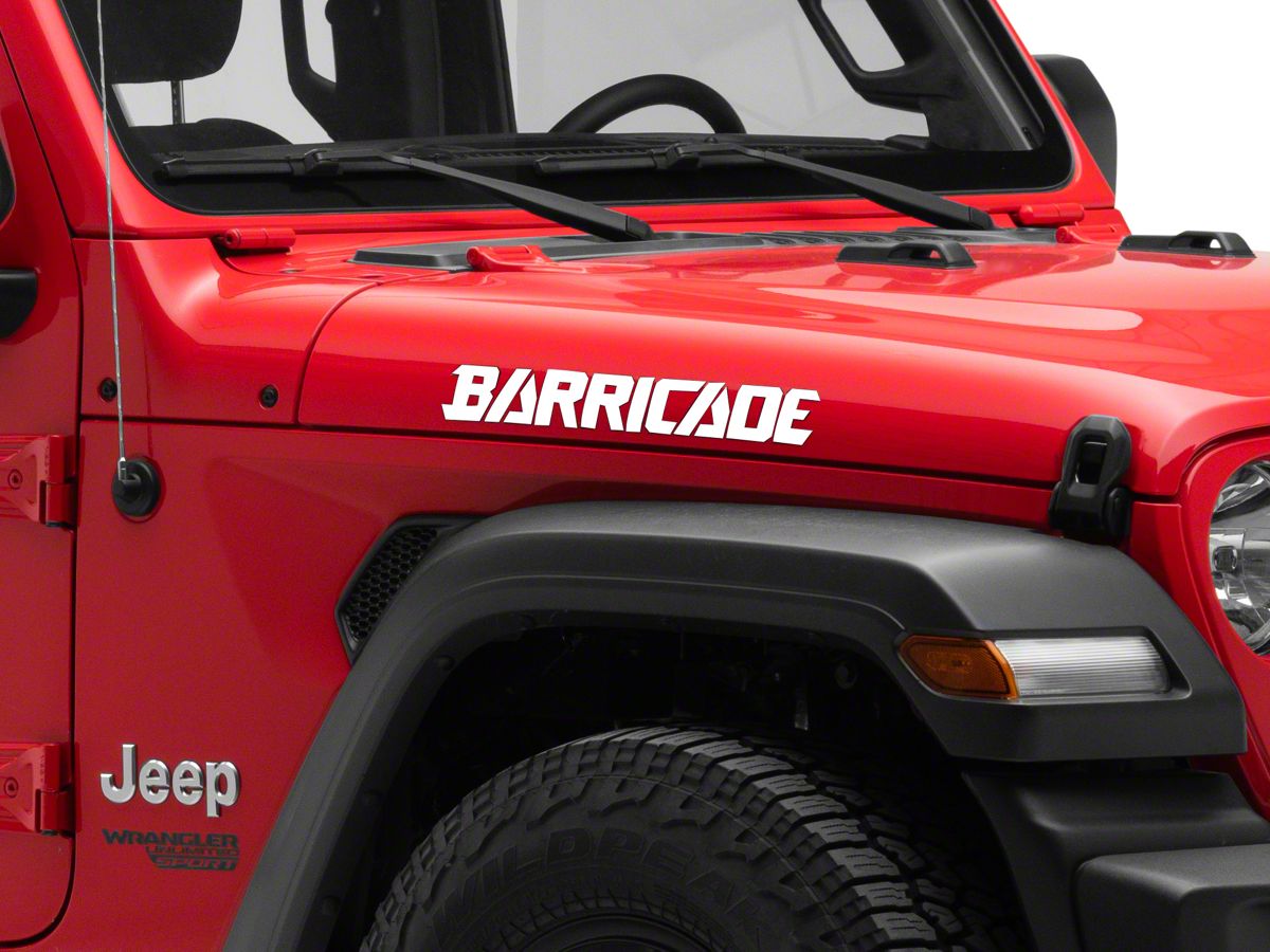 SEC10 Jeep Wrangler Barricade Standard Decal; White J172647 (Universal;  Some Adaptation May Be Required) - Free Shipping