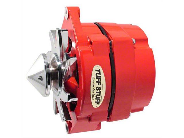Tuff Stuff Performance Alternator with V-Groove Bullet Pulley; 100 AMP; Red (80-82 4.2L Jeep CJ7)